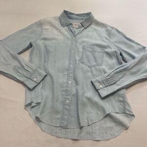 Rails Women’s Ingrid Raw Hem Denim Long Sleeve Button Up Shirt Size XS